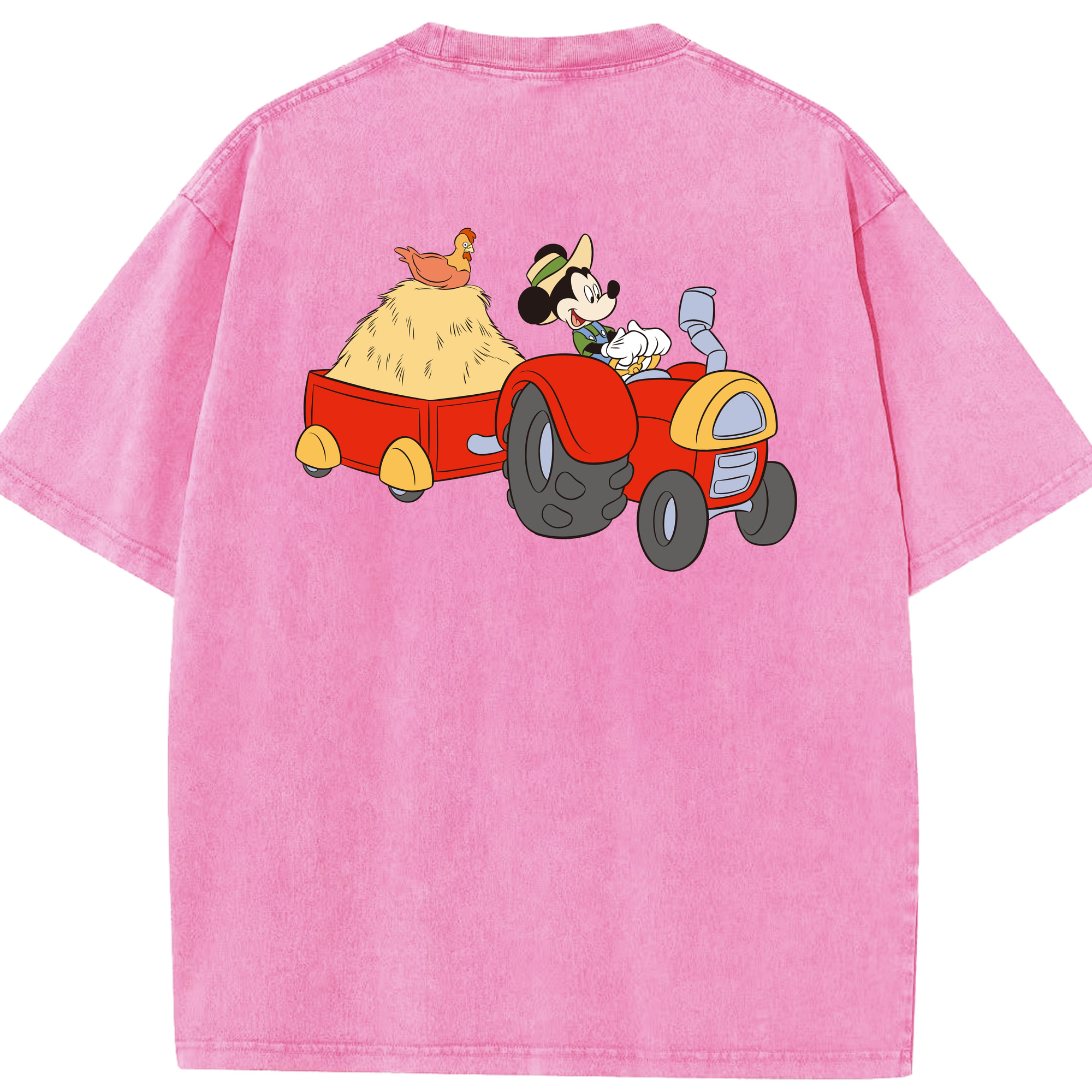 （画像用） ミッキーマウス Mickey Mouse 綿100% ヴィンテージ風 半袖Tシャツ（背面プリント）